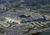 Aerial view of the Pentagon building and surrounding area.