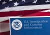 US Immigration and Customs Enforcement document with flag