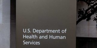 Sign for U.S. Department of Health and Human Services.