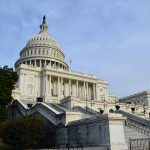 United States Capitol building with stairway view