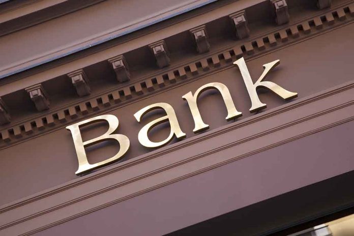 240120346 featured image Gold bank sign on building facade