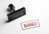Banned on white background.