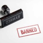 Banned on white background.