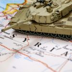 Tank model on a map of Syria