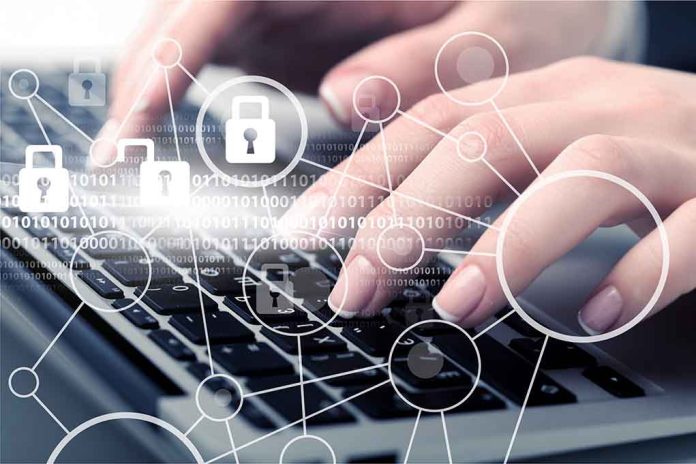 1158805660 featured image Hands typing with cybersecurity icons overlay