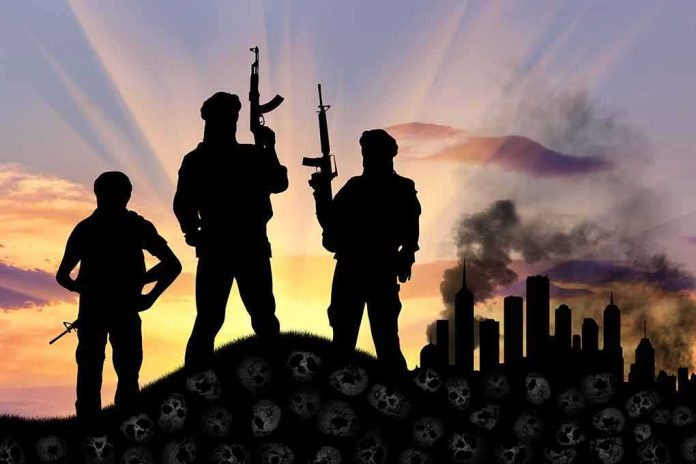 340068851 featured image Three armed silhouettes near a smoky city skyline