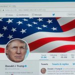 Twitter profile page with American flag banner