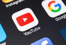 YouTube and Google app icons on a smartphone screen