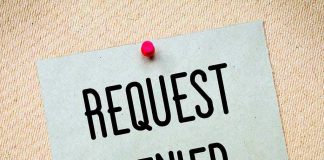 Note with request denied message pinned up
