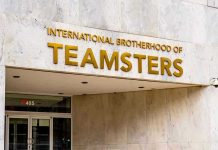 Building entrance with International Brotherhood of Teamsters sign