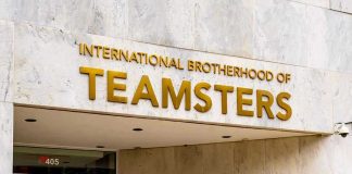 Building entrance with International Brotherhood of Teamsters sign