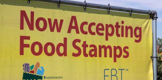 SNAP Budget DEPLETED – 41 Million AFFECTED! Yellow sign now accepting food stamps EBT SNAP