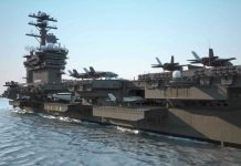 Carrier Chaos—Two Warplanes Down in 30 Minutes! Aircraft carrier deck with jet planes.