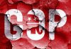 Disgusting Texts SURFACE – Nominee’s Career Over Cracked wall featuring the GOP logo in red and white