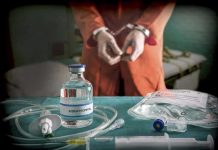 Child Killer Executed – Final Words Send Chills! Vial labeled Sodium Thiopental near handcuffed person.