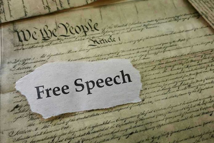 661977370 Old document with text Free Speech overlay