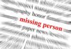 Beloved Doctor Vanishes: Missing Person ALERT! Text graphic highlighting missing person in red among blurred words