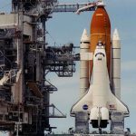 NASA Space Shuttle Atlantis on the launch pad ready for takeoff