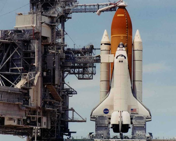 NASA Space Shuttle Atlantis on the launch pad ready for takeoff