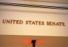 Disgraced Rep Enters Senate Race – HUGE Gambit Sign displaying United States Senate in a government building