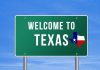 Trump Dismisses Crockett: A “Dream Opponent” Welcome to Texas road sign with a Texas map