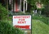 Sign indicating an apartment is available for rent