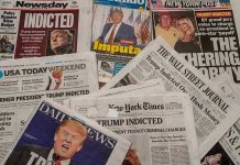 Washington Post Meltdown Shocks Media World Newspaper headlines about Trumps indictment.