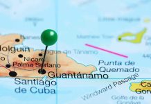 Cuba’s Future Hinges on U.S. Pressure Map with pin on Guantánamo, Cuba.