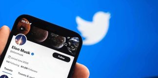 Musk’s Megaphone Warps Politics Smartphone displaying a social media profile on Twitter app
