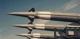 missiles mounted on a launcher