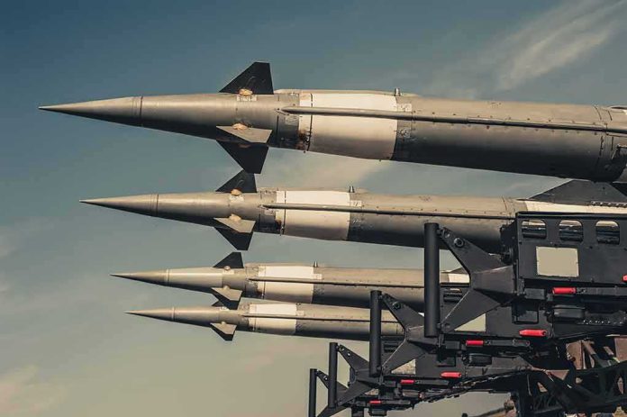 missiles mounted on a launcher