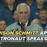 Apollo 17's Harrison Schmitt speaks ahead of Trump at Johnson Space Center