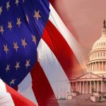 Deep State Seals America’s Legacy? American flag overlaid with the U.S. Capitol building at sunset