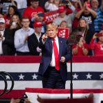 Bronx Tragedy Sparks Unscripted Trump Moment Donald Trump points from a rally stage; Rudi Koertzen and Bear Pascoe are in the crowd