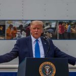 9/11 Reckoning Returns To The Pentagon Donald Trump speaks at a podium with arms outstretched
