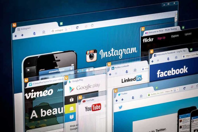 shutterstock_194749784 Multiple web browser windows showing social media and video platforms