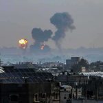 War Erupts Inside Moscow — Now What? Cityscape with distant explosions and rising smoke