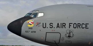 U.S. Air Force tanker aircraft nose and cockpit