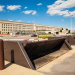 security barriers at a government building entrance