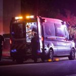 Shocking Ramming Leaves Member of Parliament Without Both Legs Ambulance at night with paramedics attending a patient