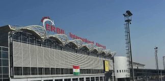 Ballistic Hit? Riyadh Airport Reels airport terminal exterior with modern facade and roadway